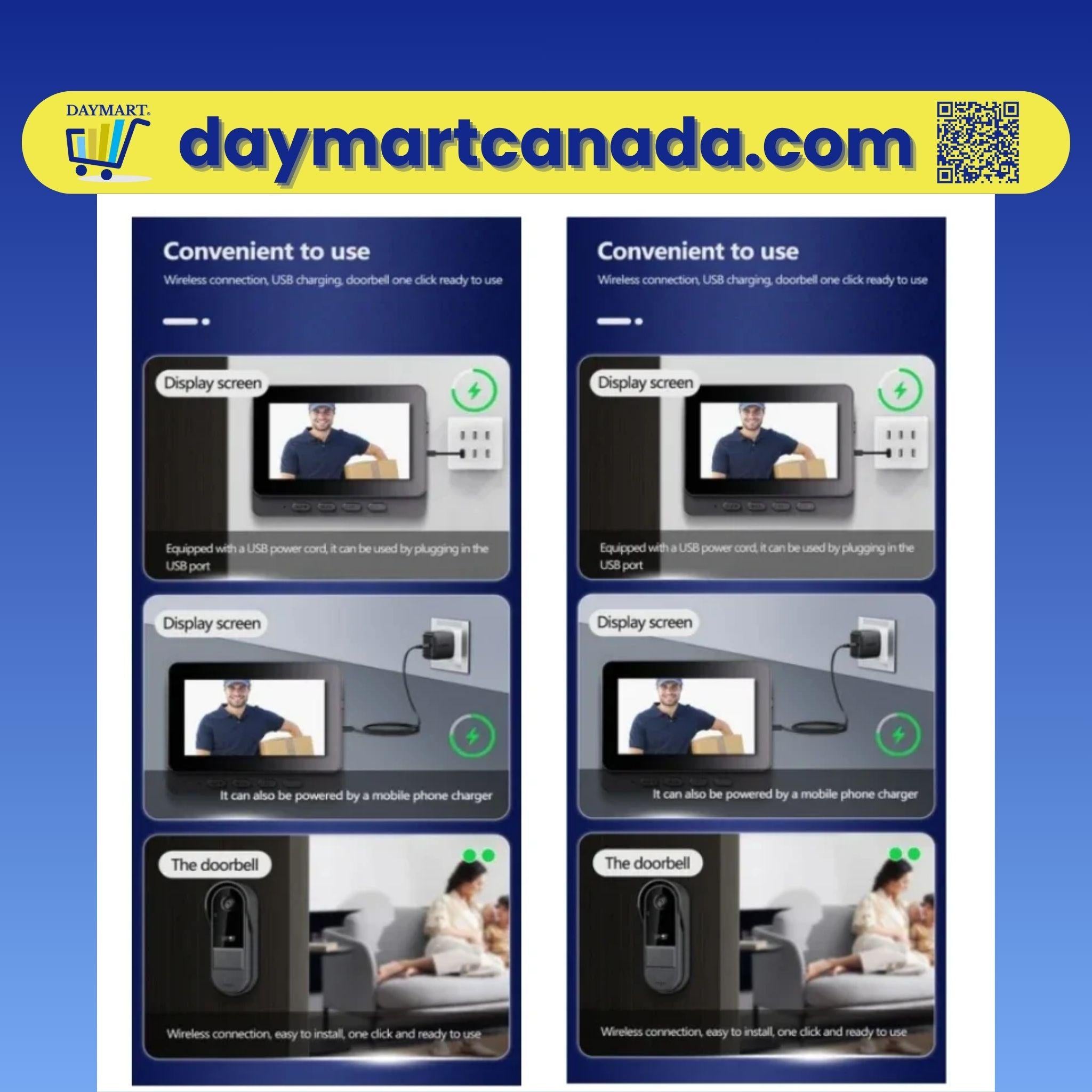 Tuya Smart Video Doorbell in use showing visitor detection and two-way audio communication