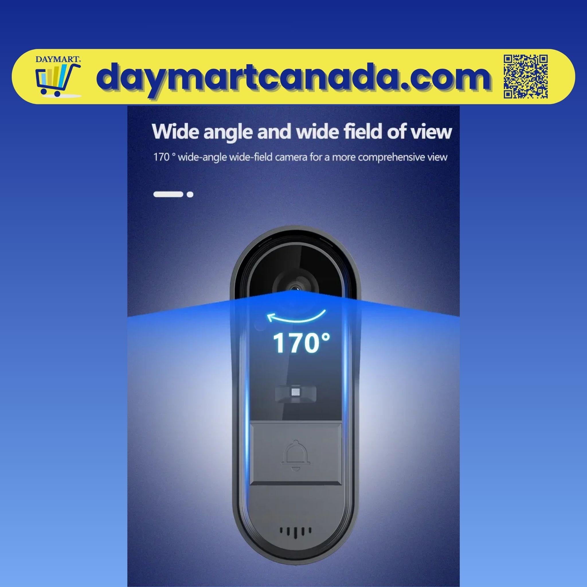 Wall-mounted Tuya Smart Video Doorbell showing easy installation and secure positioning