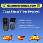 Front view of Tuya Smart Video Doorbell highlighting 4.3-inch HD display and sleek design for home security
