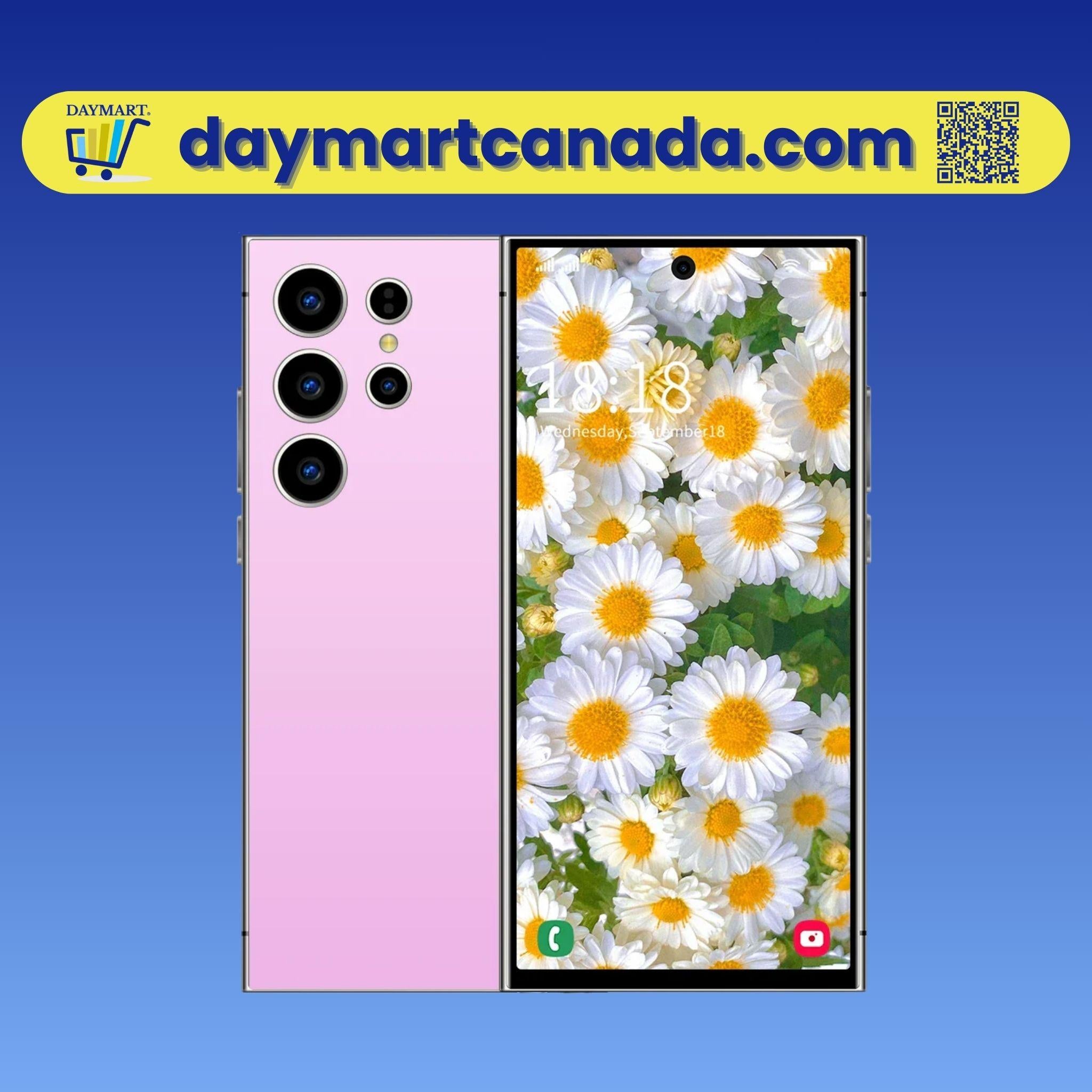 S25 Ultra Smartphone in Pink color showing front and back design