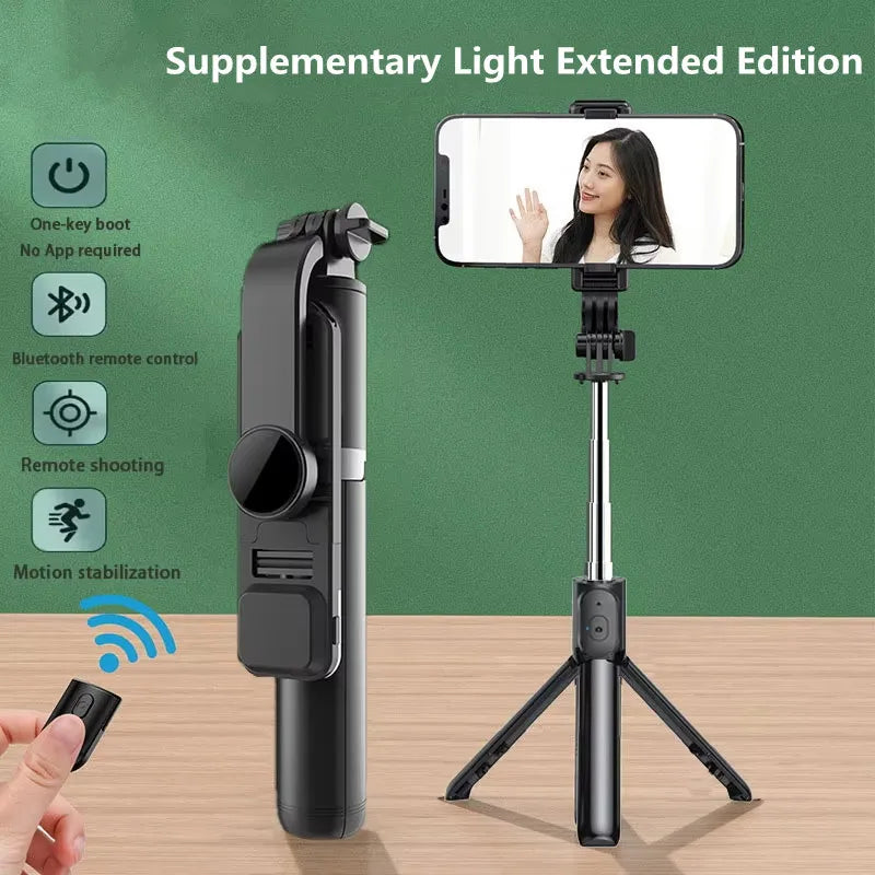 Selfie Stick 1045mm Bluetooth LED Wireless Fill Light Extended Tripod With Remote Shutter For Android IOS Cellphone 2025