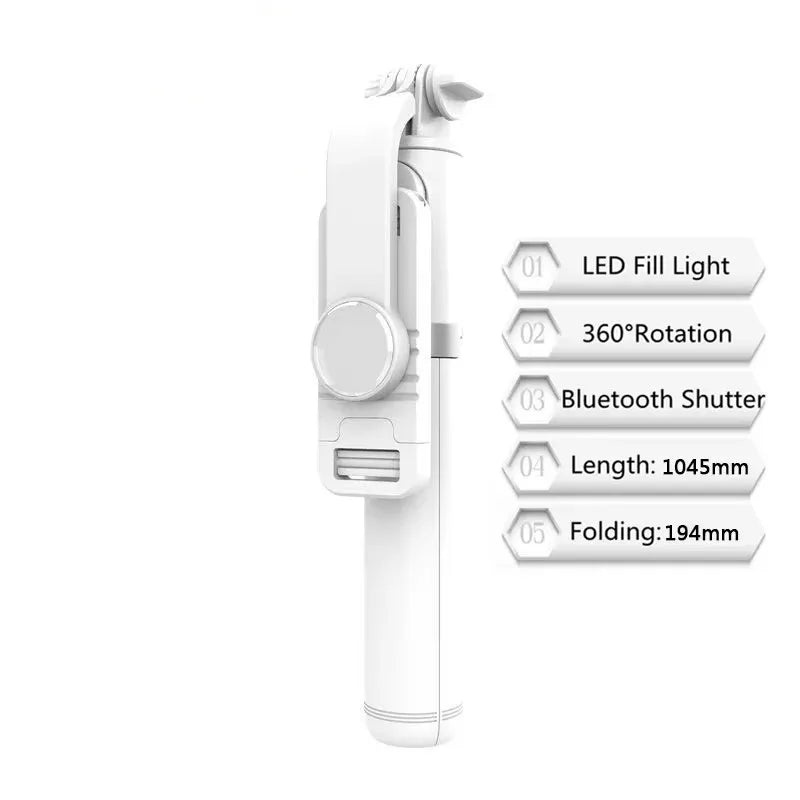 Selfie Stick 1045mm Bluetooth LED Wireless Fill Light Extended Tripod With Remote Shutter For Android IOS Cellphone 2025