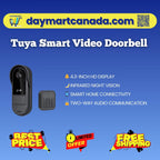 Tuya Smart Video Doorbell unit only showing compact design and HD camera for home security