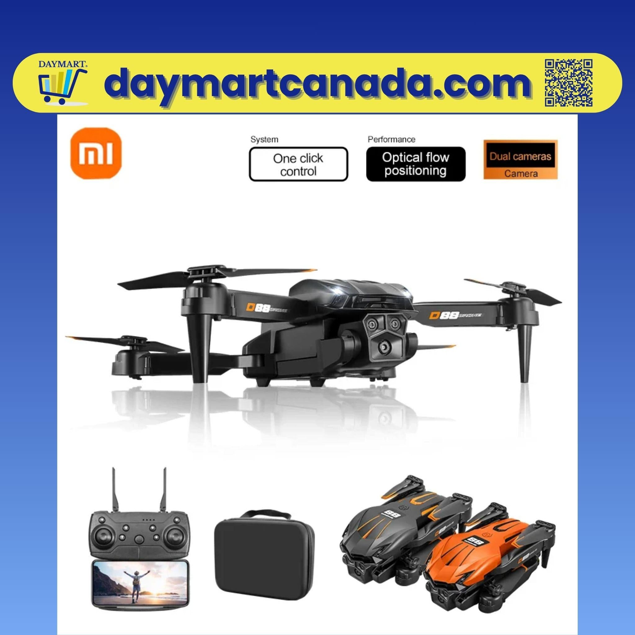 Top view of Xiaomi D88 Drone highlighting foldable design and 5G connectivity