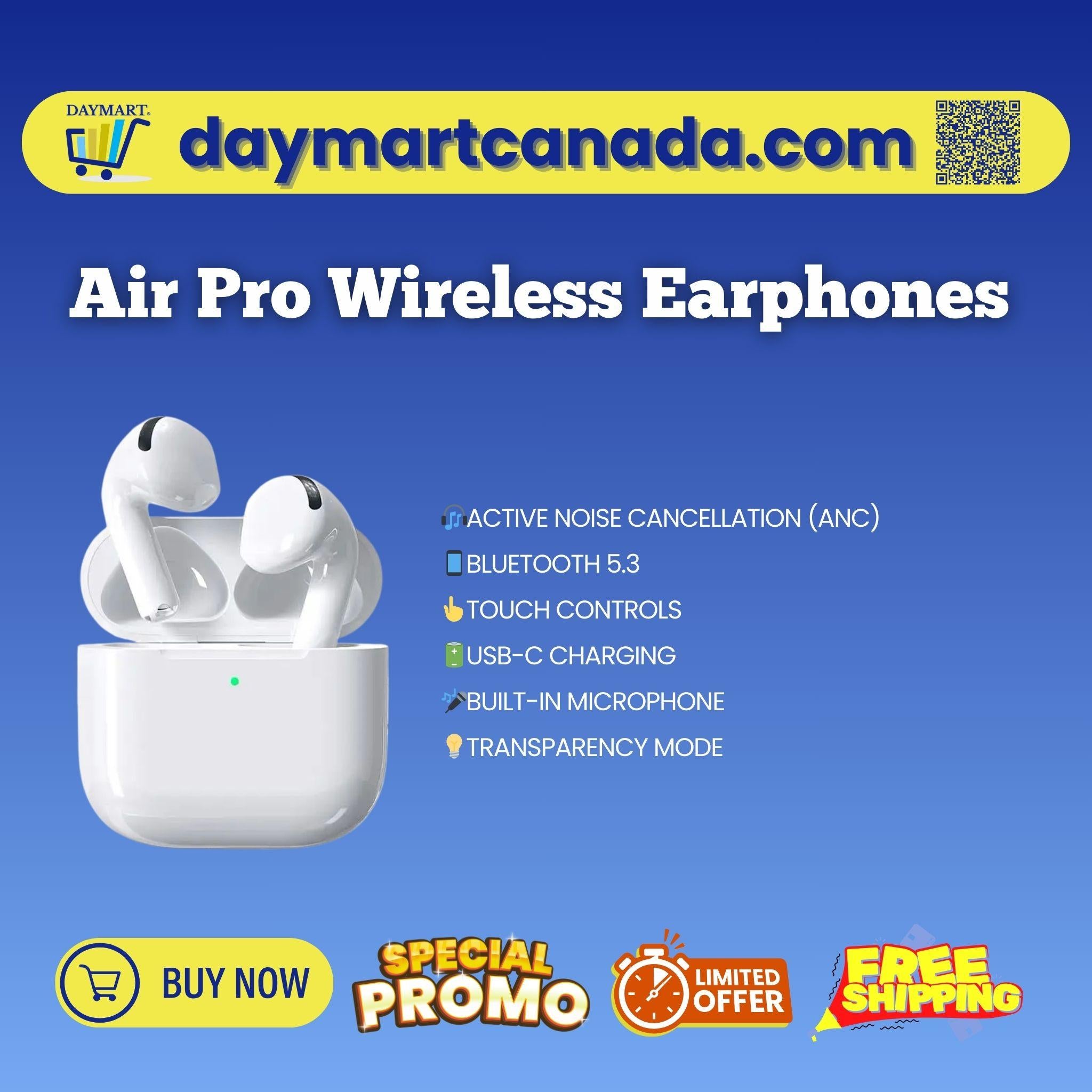 Air Pro True Wireless Bluetooth Earphones with ANC - Front View