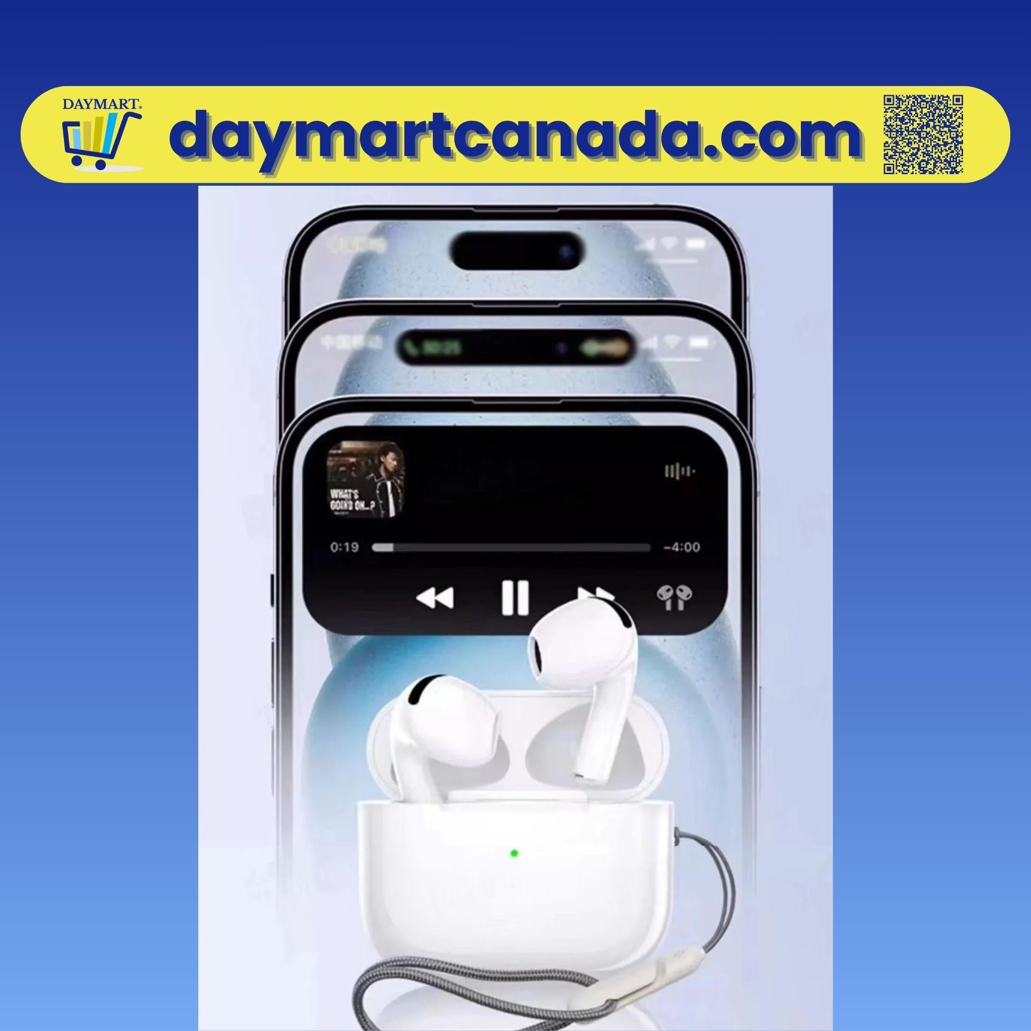 Air Pro Earphones with LED charging indicators on case