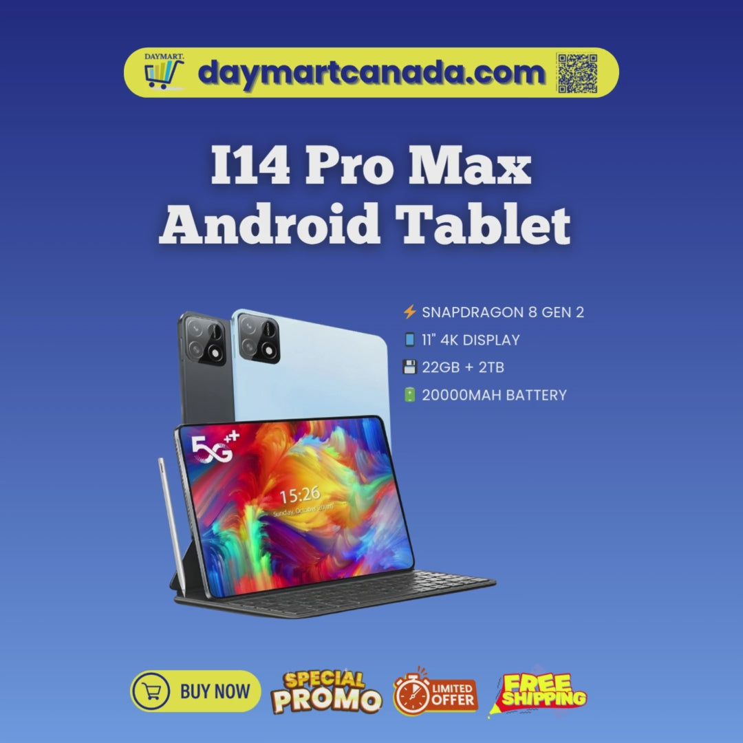 Android 14 Pad 7S Pro Tablet 11" 22GB+2TB | DAYMART® Canada